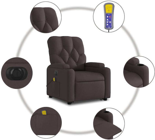 Fotoliu Relax Masaj cu Puf Sc. Coffee 74x86.5x93.5cm