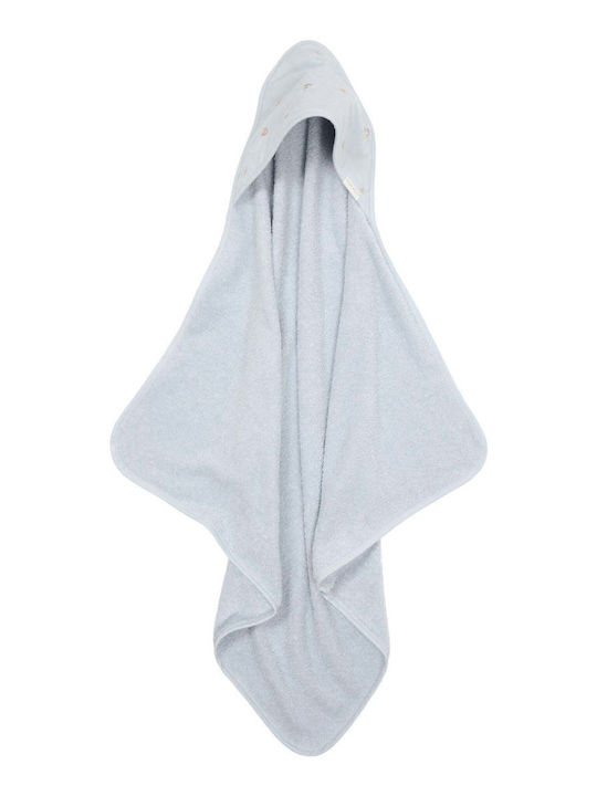 Little Dutch Baby Hooded Bath Towel Blue 75x75cm