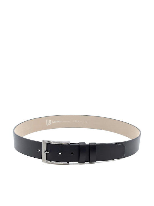 Wide Men's Belt from Artificial Leather Black