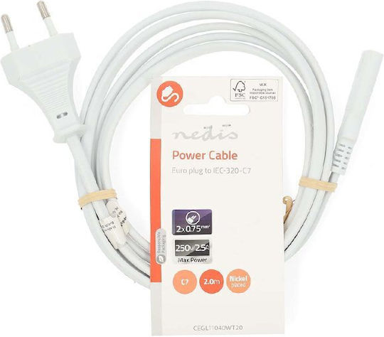 Nedis Euro - IEC 320 Cablu 2m Alb (CEGL11040WT20)