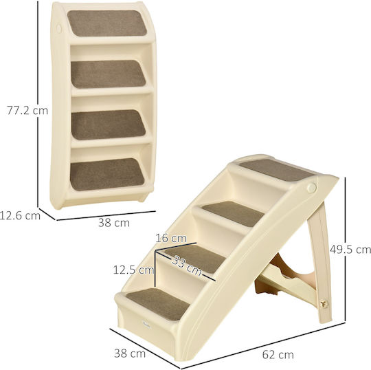 Pawhut Ramp Car for Dog Beige