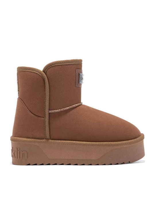 Nordic V.2 Women's Ankle Boots with Fur Brown