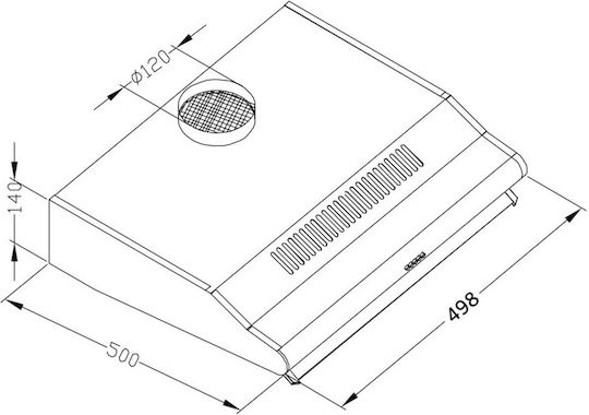 Berdsen BE-10A Ελεύθερος Απορροφητήρας 50cm Μαύρος