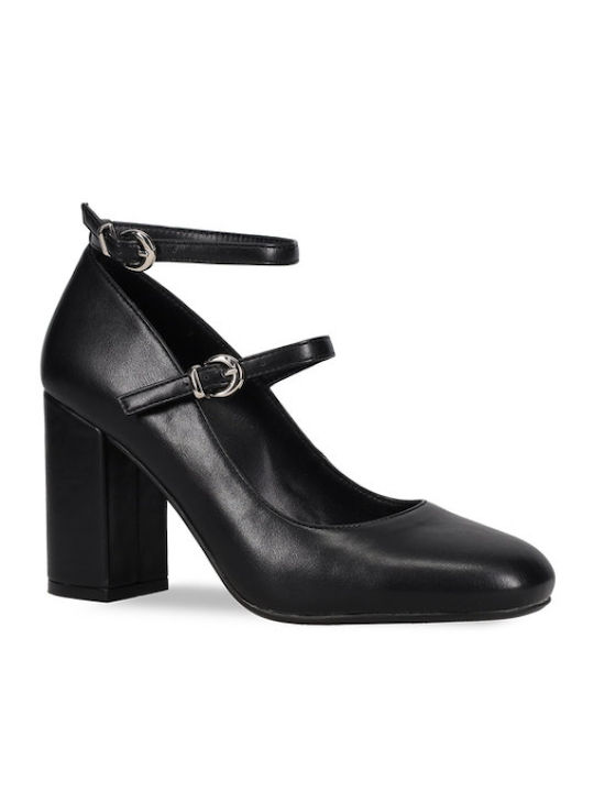 Pumps mit Riemchen Schwarz