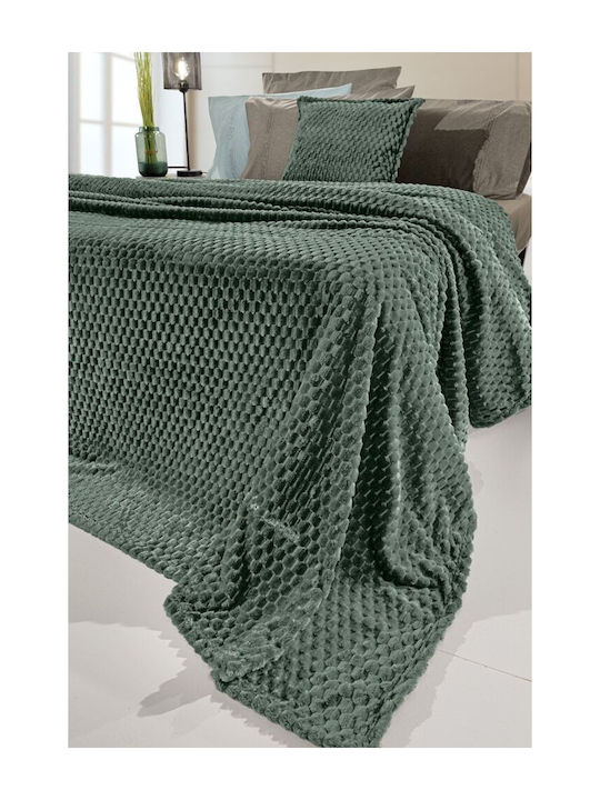 Guy Laroche Smoothie Set Blanket Fleece Single 160x220cm Pesto
