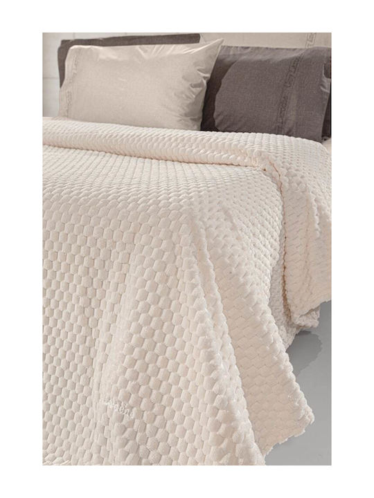 Guy Laroche Smoothie Σετ Κουβέρτα Fleece Υπέρδιπλη 220x240εκ. Ivory
