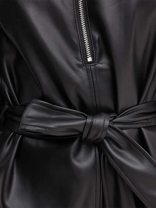 Mini Βραδινό Φόρεμα Δερμάτινο Black