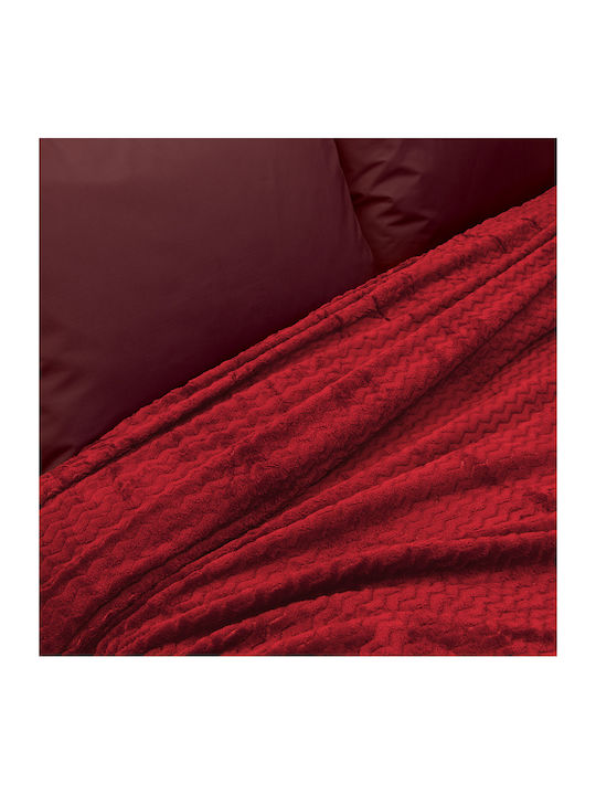 Lino Home Pelusa Κουβέρτα Fleece Μονή 160x220εκ. Red