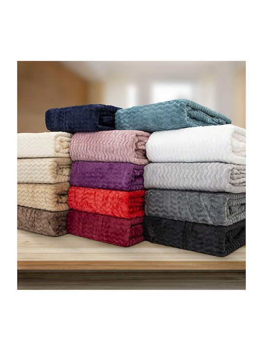 Lino Home Pelusa Κουβέρτα Fleece Μονή 160x220εκ. Red