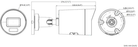 Hikvision DS-2CD2086G2H-IU(eF) IP Cameră de Supraveghere Wi-Fi 4K Rezistentă la apă cu Microfon și Lentilă 2.8mm
