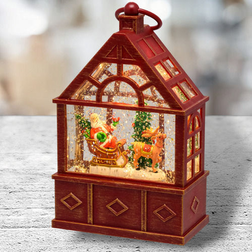 Christmas Decorative Traffic Light Lighted with Santa Claus 10x4x25cm