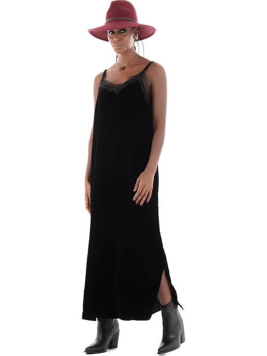 Maxi Dress with Tearing Black