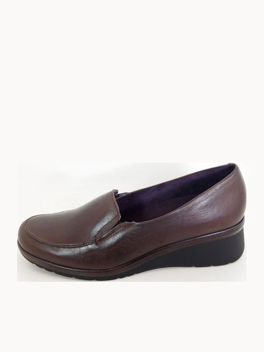 Leder Damen Mokassins in Braun Farbe