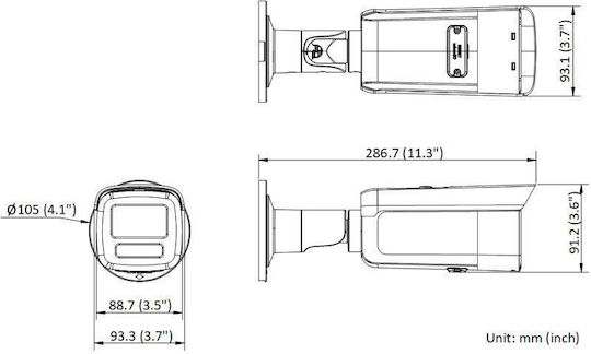 Hikvision DS-2CD2T86G2H-2I(2.8mm)(eF) IP Cameră de Supraveghere 4K Rezistentă la apă cu Lentilă 2.8mm