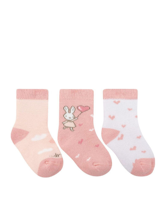 Queen Mother Παιδικές Κάλτσες Μακριές Kikka Boo Pink 3 Ζευγάρια