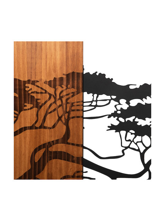 HomeMarkt Hanging Wall Decor Tree Shape Black Metallic 148x3x148cm