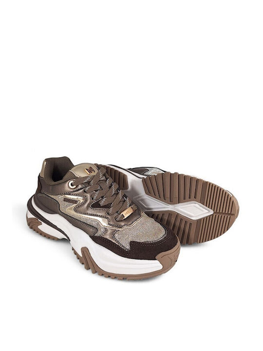 Damen Sneakers Beige Gold