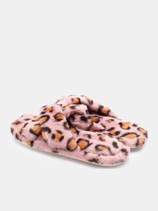 Winter Damen Hausschuhe mit Fell Rosa