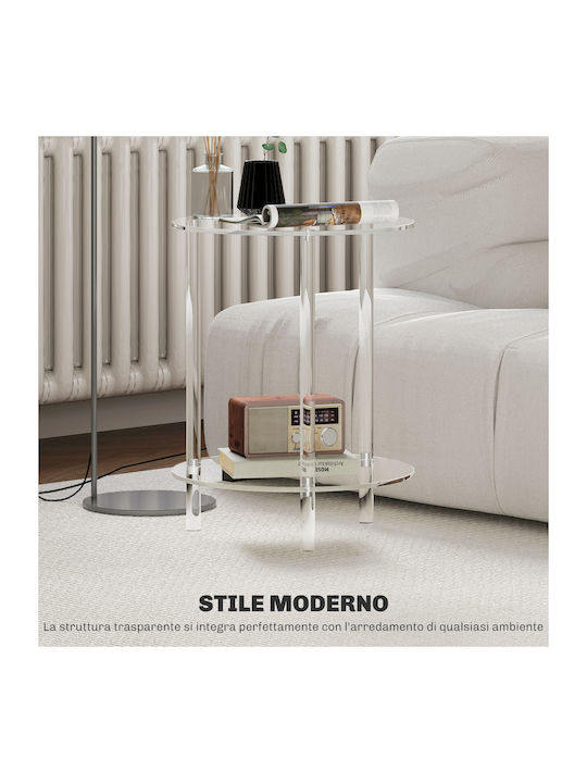 Round Side Table Transparent M40xL40xH50cm