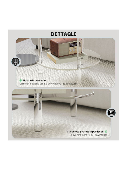 Round Side Table Transparent M40xL40xH50cm