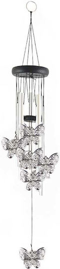 Wind Chime 5 Metal Sound Tubes Home Garden Butterfly Design