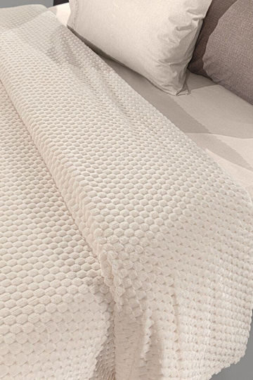 Guy Laroche Smoothie Fleece Single Blanket 160x220cm Ivory