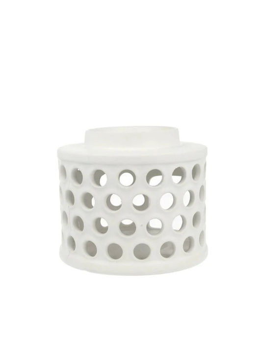 Keramik-Raumduft-Wachsbrenner "Glow White" Duftchips Mattweiß 13x13x11 850174