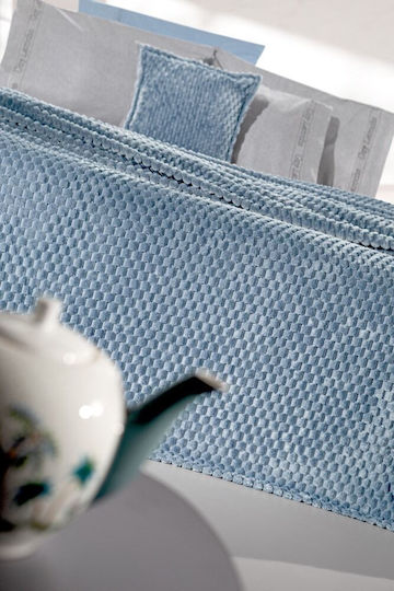 Guy Laroche Smoothie Κουβέρτα Fleece Μονή 160x220εκ. Blue
