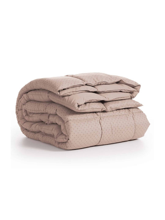 Nef-Nef Homeware Duvet Queen with Hollowfiber Filling 220x240cm Colorfull Beige 330Gsm