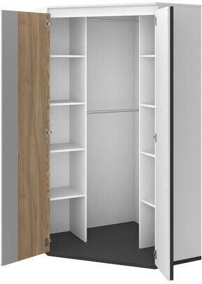 Doppeltür Ecke Fresno J117 95x50x198cm White, Oak, Graphite, Light Grey