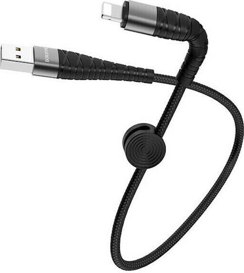 Borofone Braided USB-A to Lightning Cable Black 1m