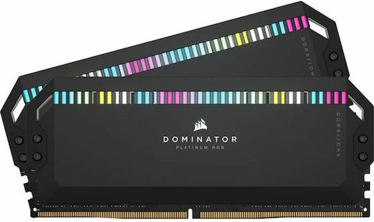 Corsair Dominator Platinum RGB 64GB DDR5 RAM mit 2 Modulen (2x32GB) und Geschwindigkeit 5600 für Schreibtisch