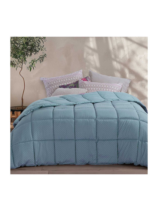 Nef-Nef Homeware Duvet Single with Hollowfiber Filling 160x220cm Colorfull Smoke Blue 330 GSMGsm