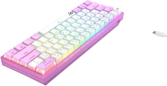 Havit KB877L Gaming Mechanical Keyboard 60% With Custom Switches And RGB Lighting English US Transparent White