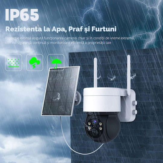 IP Cameră de Supraveghere Wi-Fi Full HD 1080p Rezistentă la apă Pe baterii cu Comunicare Bidirecțională