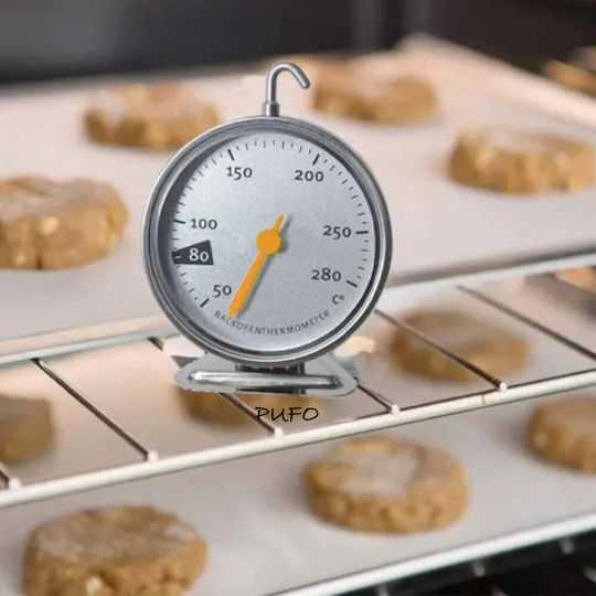 Metallic Analog Meat Thermometer Hook Pufo Oven Measurement Range 50-280°c
