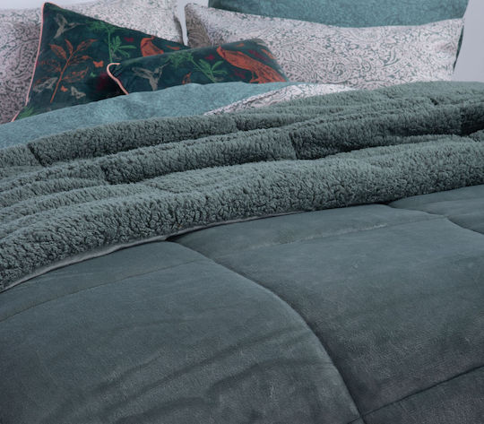 Nef-Nef Homeware Duvet Cover Queen 220x240cm Singular Green 250 GSMGsm