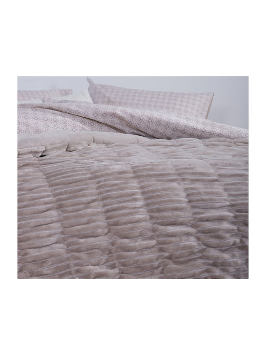 Nef-Nef Homeware Duvet Cover Single 160x220cm Compose Greige 260 GSMGsm