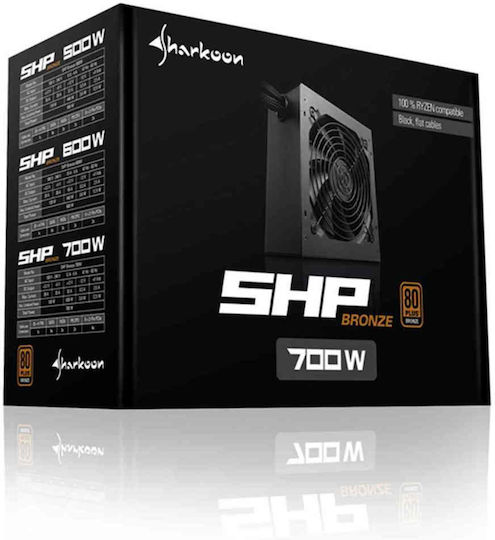 Sharkoon SHP 700W Black Computer Power Supply Full Wired 80 Plus Bronze