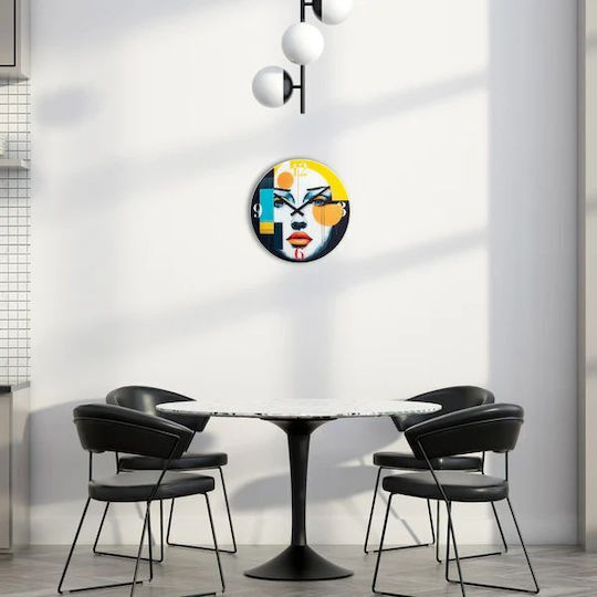 Wall Clock 43cm Silent Multicolour Glass Nextime 'Vogue' 8199