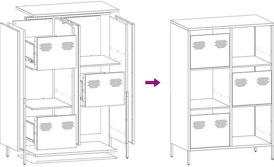 Cabinet de Birou Metalic Green olive oil 68x39x103.5cm
