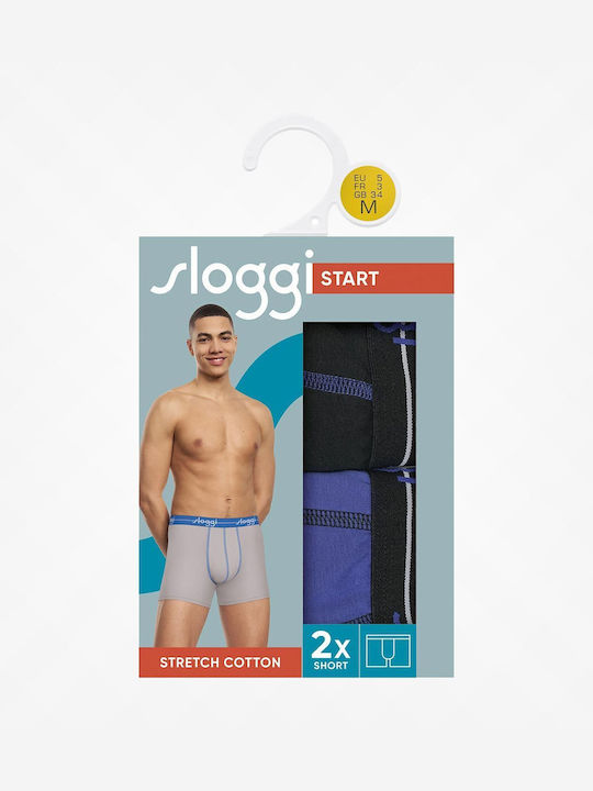 Start Short C2p Men's Boxers Blue, Black 2Pack