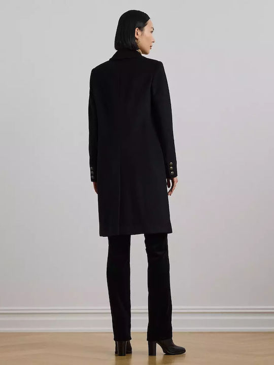 Women's Wool Coat with Buttons navy