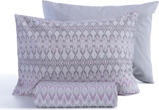 Nef-Nef Homeware Σετ Παπλωματοθήκη Βαμβακερή Μονή με Μαξιλαροθήκη 170x240cm Avion Grey