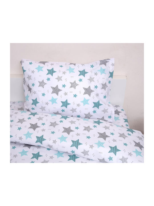 Viopros Duvet Cover Set Cotton Semi-double with Pillowcase 180x240 Sirius White