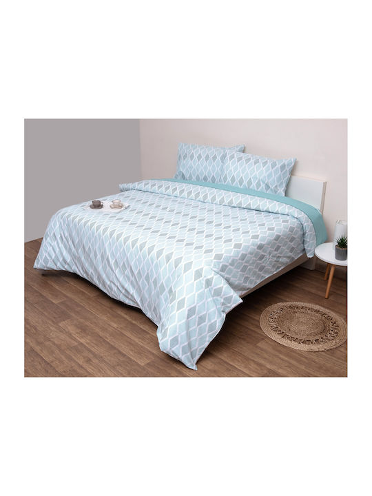 Viopros Duvet Cover Set Cotton Semi-double with Pillowcase 180x240 Lara Mint