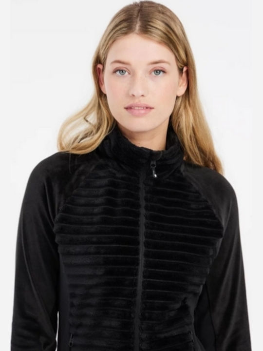 Fleece Γυναικεία Ζακέτα με Φερμουάρ true black