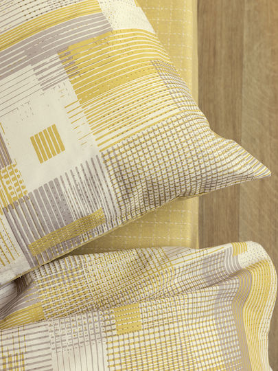 Palamaiki Duvet Cover Set Cotton Queen with 2 Pillowcases 240x250 Fashion Life Fl6251 Yellow