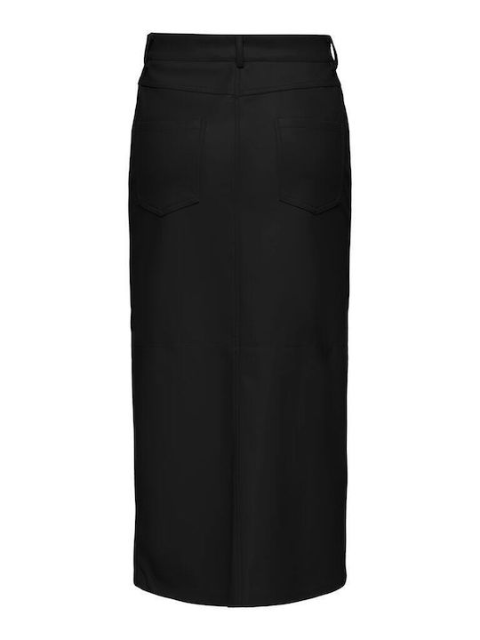 Only Leather High-waisted Maxi Skirt Black