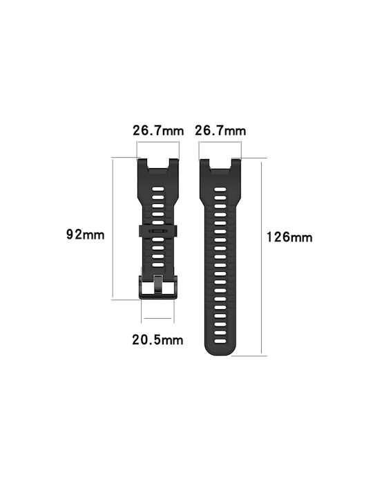 Techsuit Strap Silicone Black (Amazfit T-Rex)